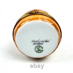 Vintage Limoges Rochard Beehive Porcelain Hinged Box Honeybees Hand Painted