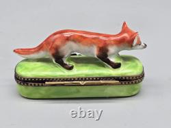 Vintage Limoges Rochard Fox Pill Trinket Box Rare