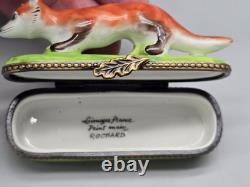 Vintage Limoges Rochard Fox Pill Trinket Box Rare