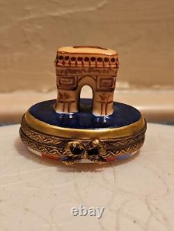 Vintage Limoges Trinket Box Paris Landmarks Arc de Triomphe Peint Main 4/50