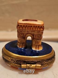 Vintage Limoges Trinket Box Paris Landmarks Arc de Triomphe Peint Main 4/50