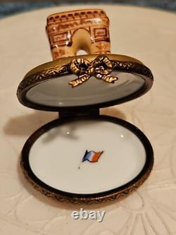 Vintage Limoges Trinket Box Paris Landmarks Arc de Triomphe Peint Main 4/50