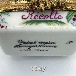 Vintage Limoges Wine Rack WithBottlesTrinket Box Numbered Peint Main France Rare