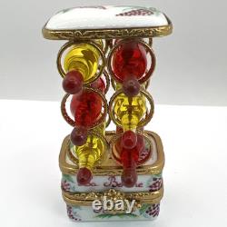 Vintage Limoges Wine Rack WithBottlesTrinket Box Numbered Peint Main France Rare
