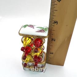 Vintage Limoges Wine Rack WithBottlesTrinket Box Numbered Peint Main France Rare