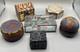 Vintage Lot Of 6 Trinket Jewelry Boxes Various Sizes & Shapes Glass, Wood, Beadw