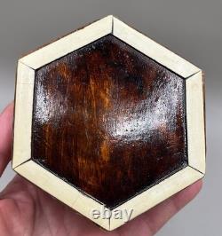 Vintage Lot of 6 Trinket Jewelry Boxes Various Sizes & Shapes Glass, Wood, beadw