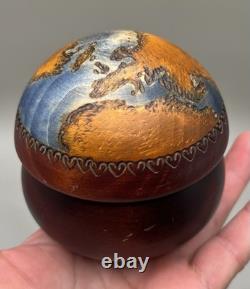 Vintage Lot of 6 Trinket Jewelry Boxes Various Sizes & Shapes Glass, Wood, beadw