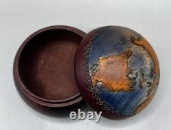 Vintage Lot of 6 Trinket Jewelry Boxes Various Sizes & Shapes Glass, Wood, beadw