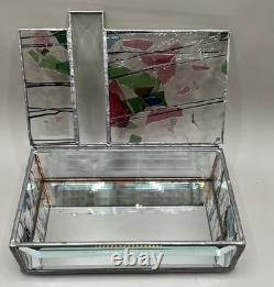 Vintage Lot of 6 Trinket Jewelry Boxes Various Sizes & Shapes Glass, Wood, beadw