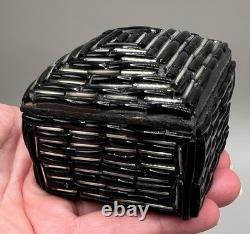 Vintage Lot of 6 Trinket Jewelry Boxes Various Sizes & Shapes Glass, Wood, beadw