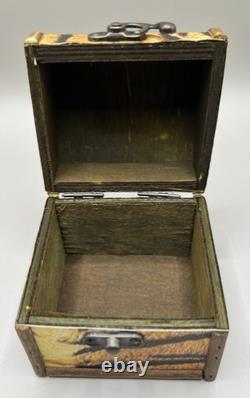 Vintage Lot of 6 Trinket Jewelry Boxes Various Sizes & Shapes Glass, Wood, beadw