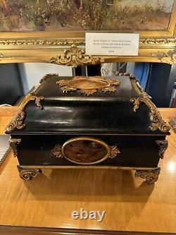 Vintage Louis XV Style Ornate Table Top Box with Aged Patina