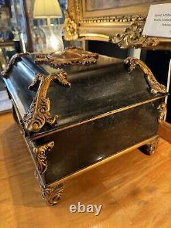 Vintage Louis XV Style Ornate Table Top Box with Aged Patina