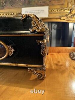 Vintage Louis XV Style Ornate Table Top Box with Aged Patina