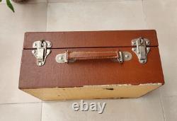 Vintage Lucky Gift Wooden Case Pink Satin Interior Mirrored Jewelry Vanity Box