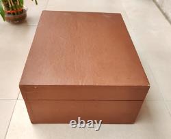 Vintage Lucky Gift Wooden Case Pink Satin Interior Mirrored Jewelry Vanity Box