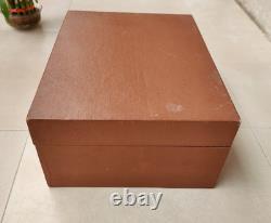 Vintage Lucky Gift Wooden Case Pink Satin Interior Mirrored Jewelry Vanity Box