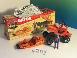 Vintage M. A. S. K. 1985 Kenner Mask Toy Vehicle Box Gator Dusty Hayes Jeep Boat