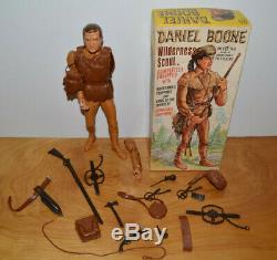 Vintage MARX DANIEL BOONE Action Figure With Box & Accessories 11 Plastic 1964