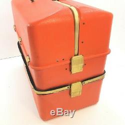 Vintage MASSIVE UMCO #482 Orange Medical Emergency Kit or Tackle Box Made In USA