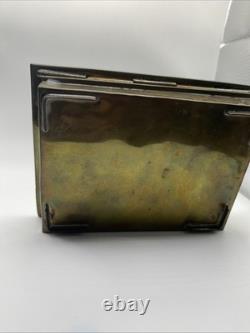 Vintage MCM Brass & Copper Box Hummingbird Mixed Metal Inlay Azurite Malachite