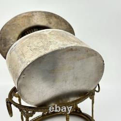 Vintage MCM English Brass Tea Biscuit Container Trinket Box Moody Decor Silver