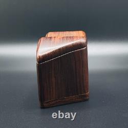 Vintage MCM Fred & Marilyn Buss Wood Trinket Box Bubinga Zebrawood USA
