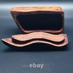 Vintage MCM Fred & Marilyn Buss Wood Trinket Box Bubinga Zebrawood USA