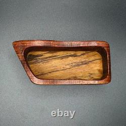 Vintage MCM Fred & Marilyn Buss Wood Trinket Box Bubinga Zebrawood USA