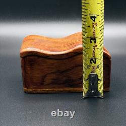 Vintage MCM Fred & Marilyn Buss Wood Trinket Box Bubinga Zebrawood USA