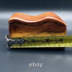 Vintage MCM Fred & Marilyn Buss Wood Trinket Box Bubinga Zebrawood USA