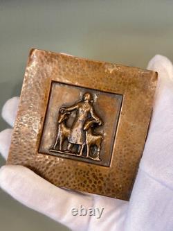 Vintage MCM Margit Tevan Hammered Copper Cigarette Trinket Jewelry Box Signed