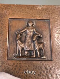 Vintage MCM Margit Tevan Hammered Copper Cigarette Trinket Jewelry Box Signed