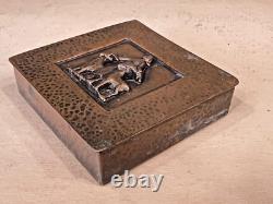 Vintage MCM Margit Tevan Hammered Copper Cigarette Trinket Jewelry Box Signed