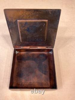 Vintage MCM Margit Tevan Hammered Copper Cigarette Trinket Jewelry Box Signed