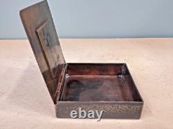 Vintage MCM Margit Tevan Hammered Copper Cigarette Trinket Jewelry Box Signed