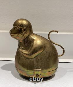 Vintage MCM Whimsical Brass Monkey Trinket Box Made in Hong Kong