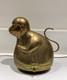 Vintage Mcm Whimsical Brass Monkey Trinket Box Made In Hong Kong