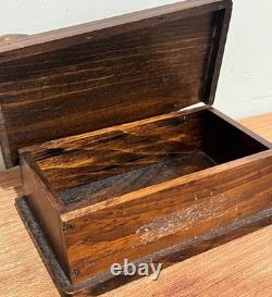 Vintage MCM Wooden Whale Box Trinket / Shaving Box
