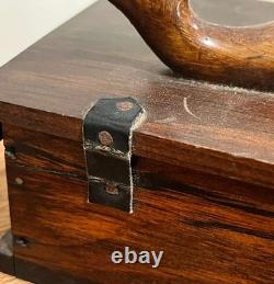 Vintage MCM Wooden Whale Box Trinket / Shaving Box