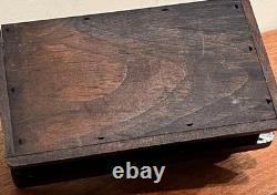 Vintage MCM Wooden Whale Box Trinket / Shaving Box