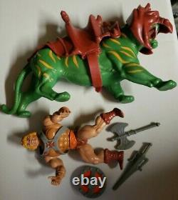 Vintage MOTU Masters of the Universe Battle Cat & He-Man Action Figure