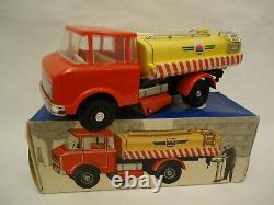 Vintage MSB Germany Tank Cistern Tin & Plastic Truck Toy DDR 60/70s + Box