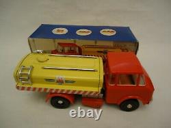 Vintage MSB Germany Tank Cistern Tin & Plastic Truck Toy DDR 60/70s + Box