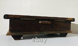 Vintage Mahogany Handmade African Carved Wooden Zanzibar Jewellery Chest Box