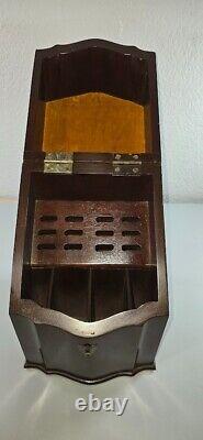 Vintage Mahogany Knife Box Camacho Roldan Made in Colombia