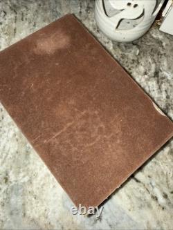 Vintage Maitland Smith Wood Jewelry Floral Box Trinket Brass Marker HTF Rare