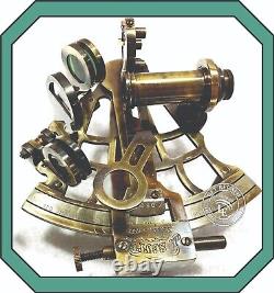 Vintage Maritime Sextant Brass Nautical Collectible Sextant With Black Wood Box