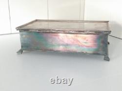 Vintage Marlboro Silver-Plated Cigarette/Cigar Box Wood Lining